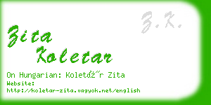 zita koletar business card